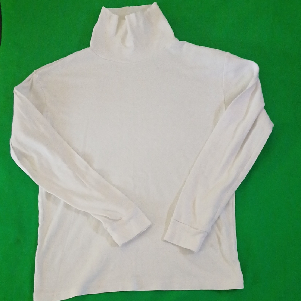 Kids Long Sleeve White Turtleneck Tee